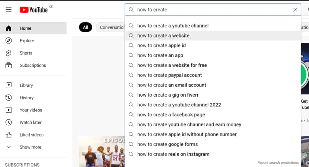 Getting content ideas for your videos using YouTube autocomplete feature 