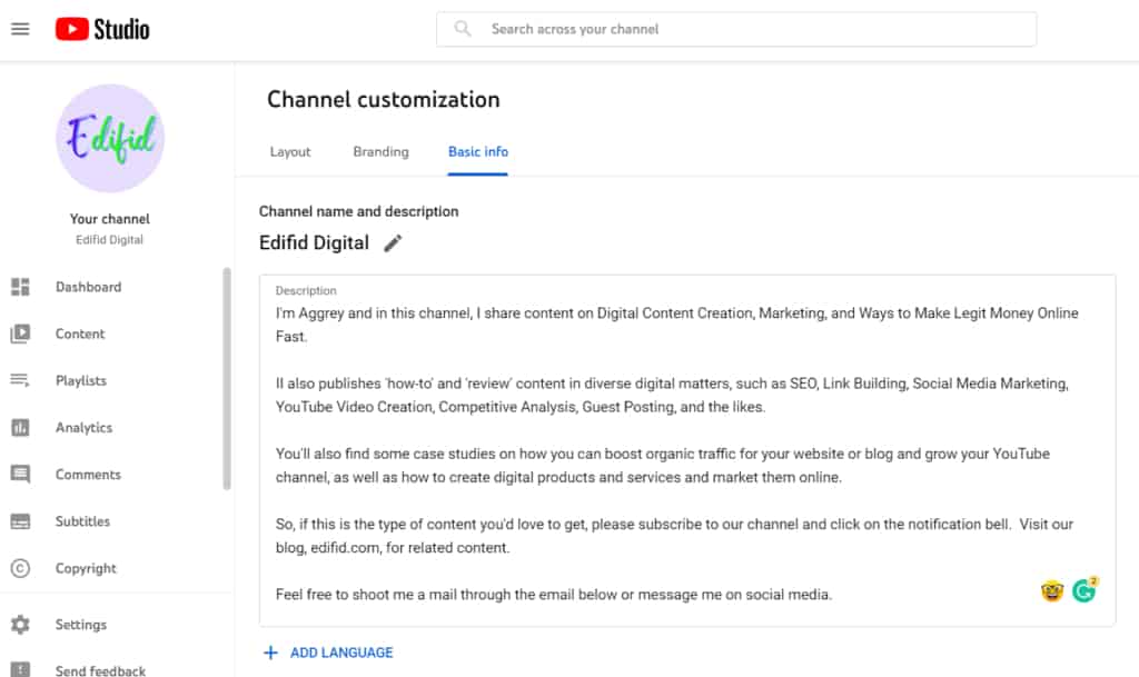 How to customize your new channel 