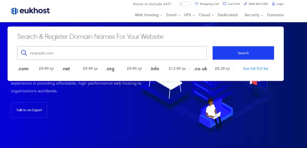 eUKhost Managed UK-Based Web Hosting site