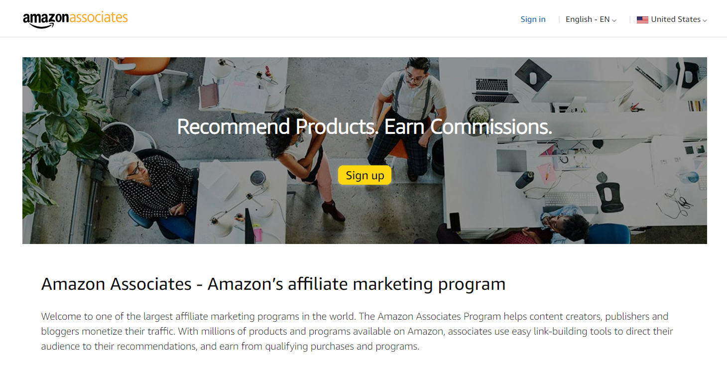 Amazon Associate affiliate programs 
