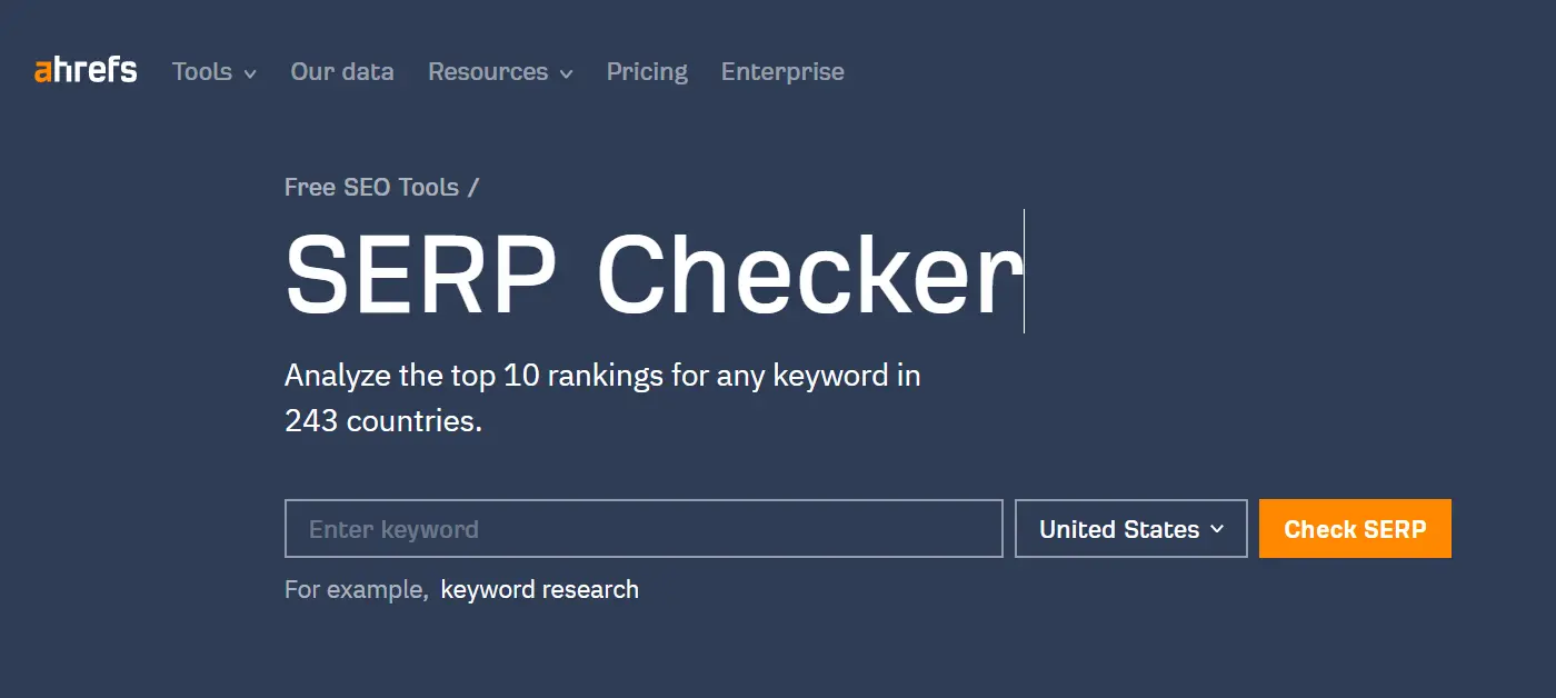 Use Ahref SERP checker for search intent optimization 